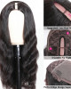 Middle Part Body Wave U Part Human Hair Wig  Glueless Long Wigs Natural Black Color