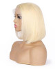 613 Blonde T-Part Lace Front Straight Short Bob Human Hair Wig