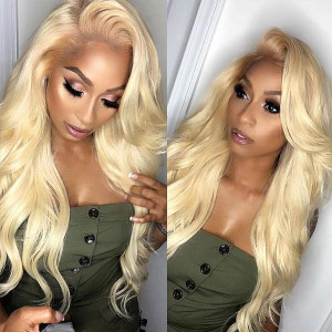 613 Blonde Color Body Wave Wig T-Part Braided Lace Wigs Human Hair Wigs