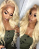 613 Blonde Color Body Wave Wig T-Part Braided Lace Wigs Human Hair Wigs