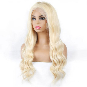 613 Blonde Color Body Wave Wig T-Part Braided Lace Wigs Human Hair Wigs