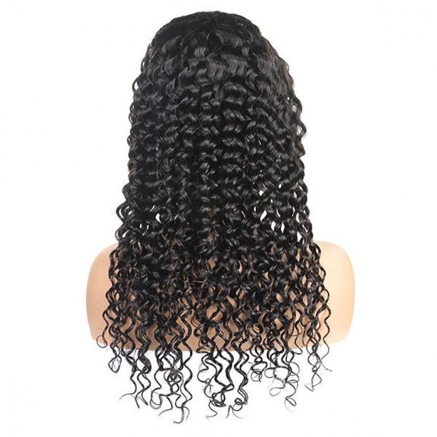 Deep Wave Hair T-part Lace Front Wig 100% Virgin Human Hair Wigs