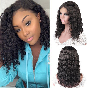Water Wave Human Hair 10A Remy Water Wave Lace Part Human Hair Wigs