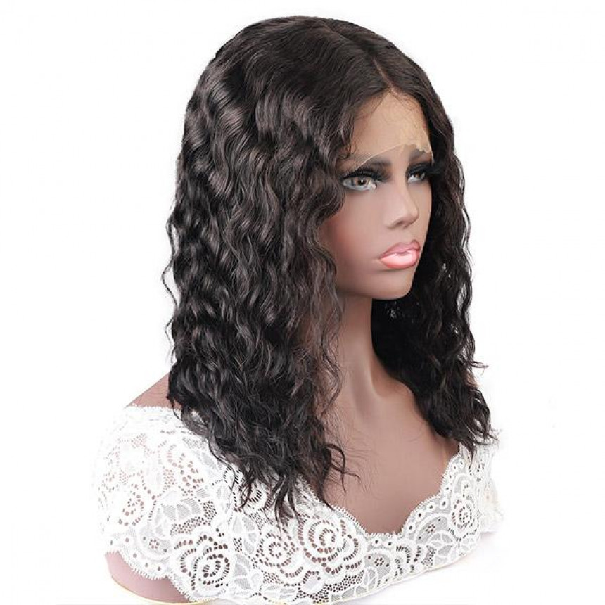 Water Wave Human Hair 10A Remy Water Wave Lace Part Human Hair Wigs