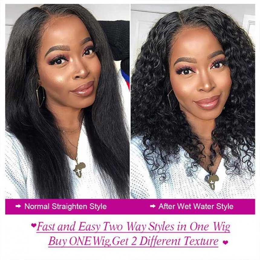 Wet and Wavy Braided Lace Part Human Hair Wig Wet and Wavy Braided Lace Part Human Hair Wig