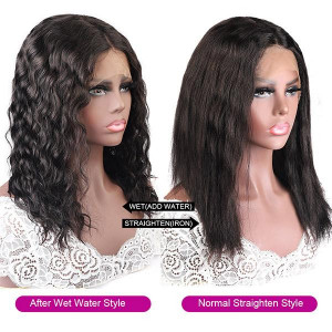 Wet and Wavy Braided Lace Part Human Hair Wig 