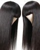 Straight Full Machine Made Wig With Neat Bangs No Lace Affordable 100% Human Hair Wig