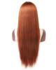 Cheap Colored Wigs Ginger Color Machine Made Straight Human Hair Wigs With Bangs