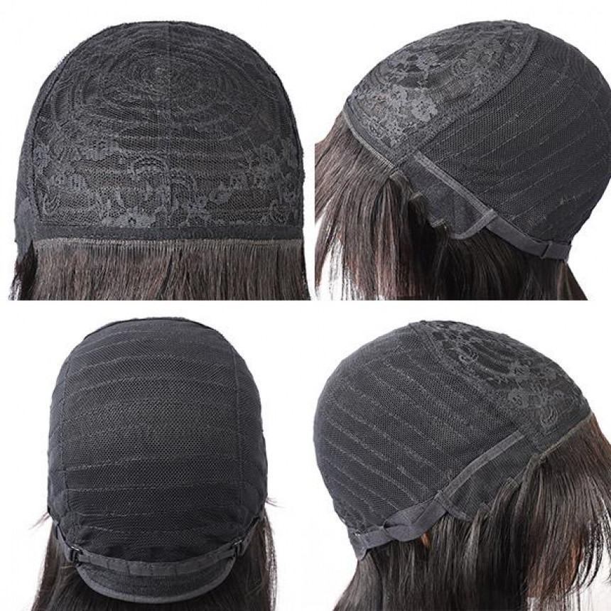 Straight Hair Machine Made Short Bob 100% Human Hair With Bangs Straight Hair Machine Made Short Bob 100% Human Hair With Bangs