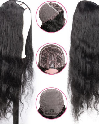 U Part Super Easy Affordable Glueless Body Wave Wigs 100% Human Hair Wig