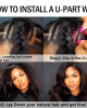 U Part Super Easy Affordable Glueless Body Wave Wigs 100% Human Hair Wig