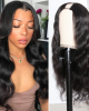 U Part Super Easy Affordable Glueless Body Wave Wigs 100% Human Hair Wig