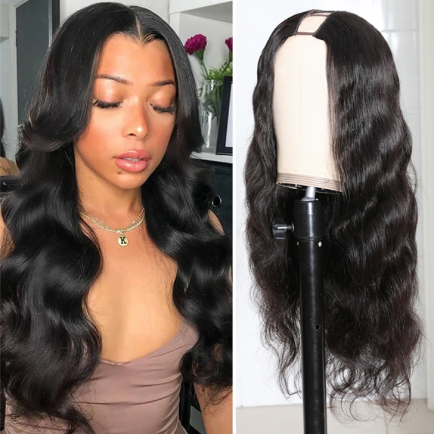 U Part Super Easy Affordable Glueless Body Wave Wigs 100% Human Hair Wig U Part Super Easy Affordable Glueless Body Wave Wigs 100% Human Hair Wig